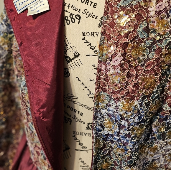 FABULOUS JONATHAN TAIT VINTAGE  TAFETTA PARTY DRESS!!! 👗 ❤️ 🩷 - Picture 7 of 16